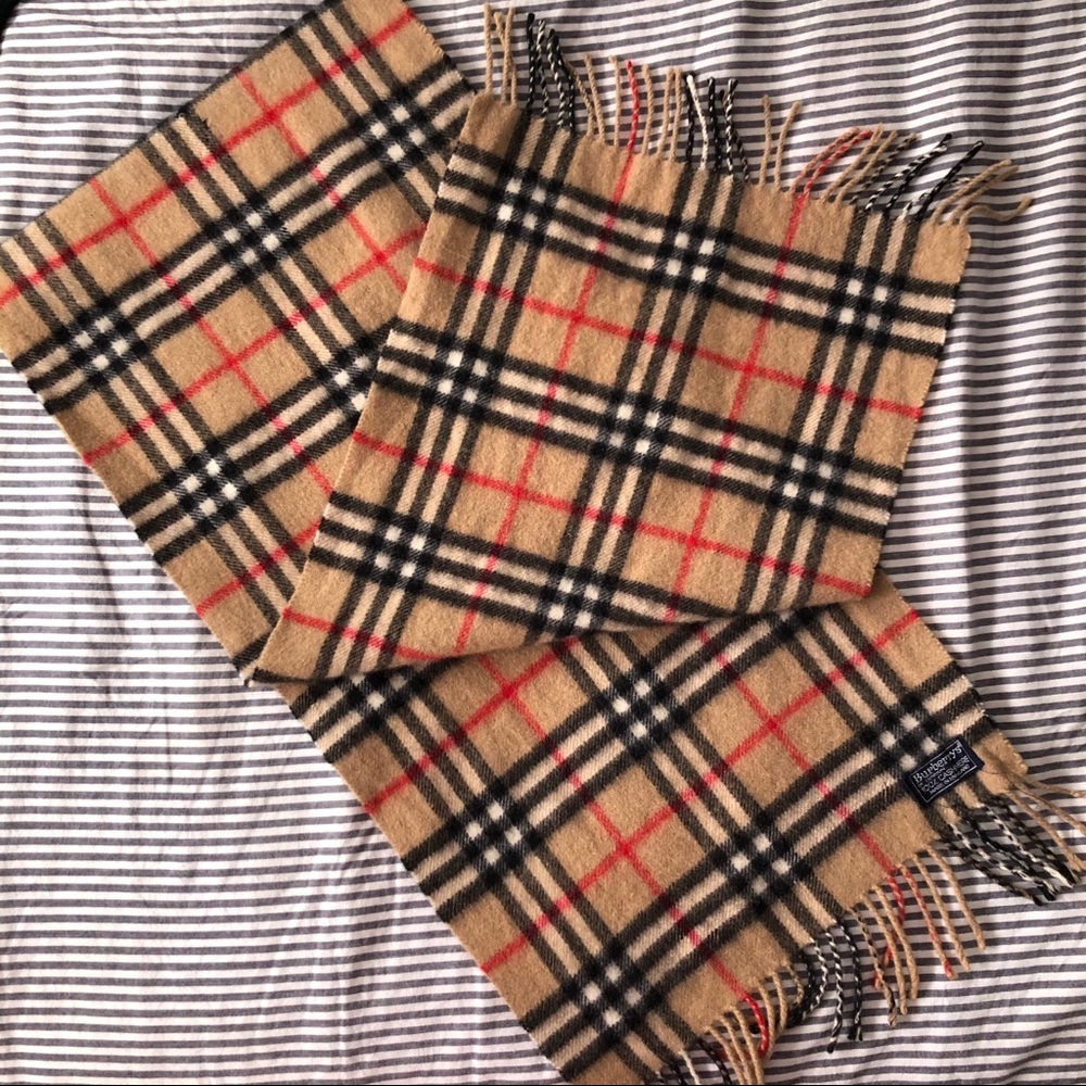 Burberry 100% cashmere plaid check scarf